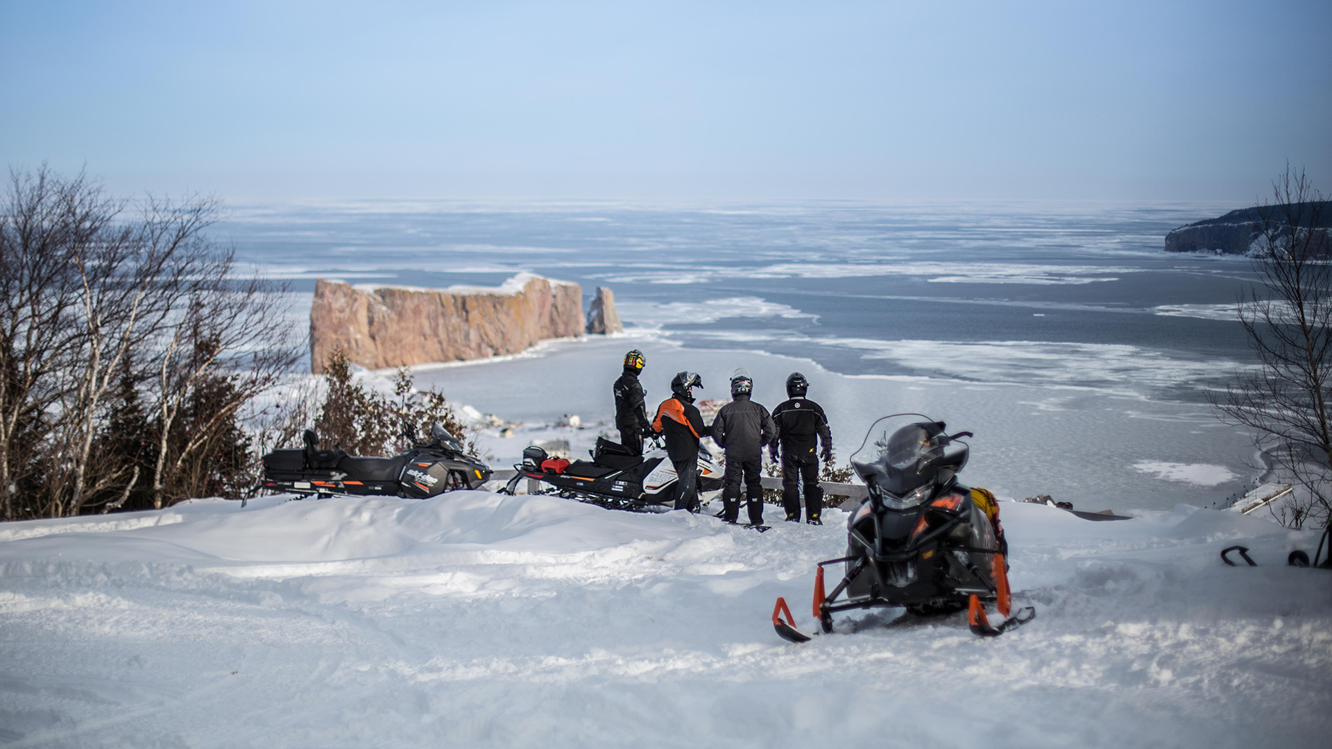 Snowmobiling in Percé Snowmobiling in Percé