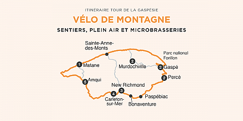 Itin raire Tour de la Gasp sie V lo de montagne Tourisme Gasp sie