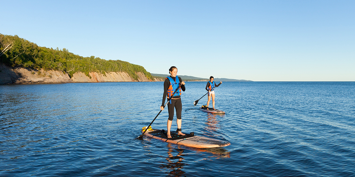 Planche à pagaie au parc national Forillon
