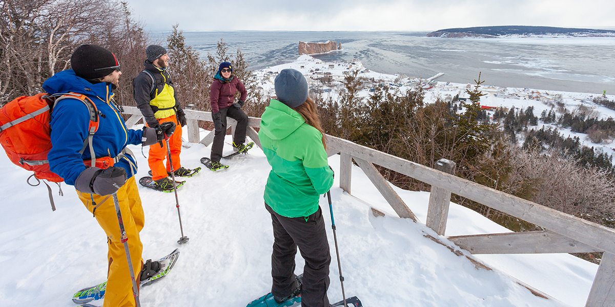 Raquette au Géoparc mondial UNESCO de Percé