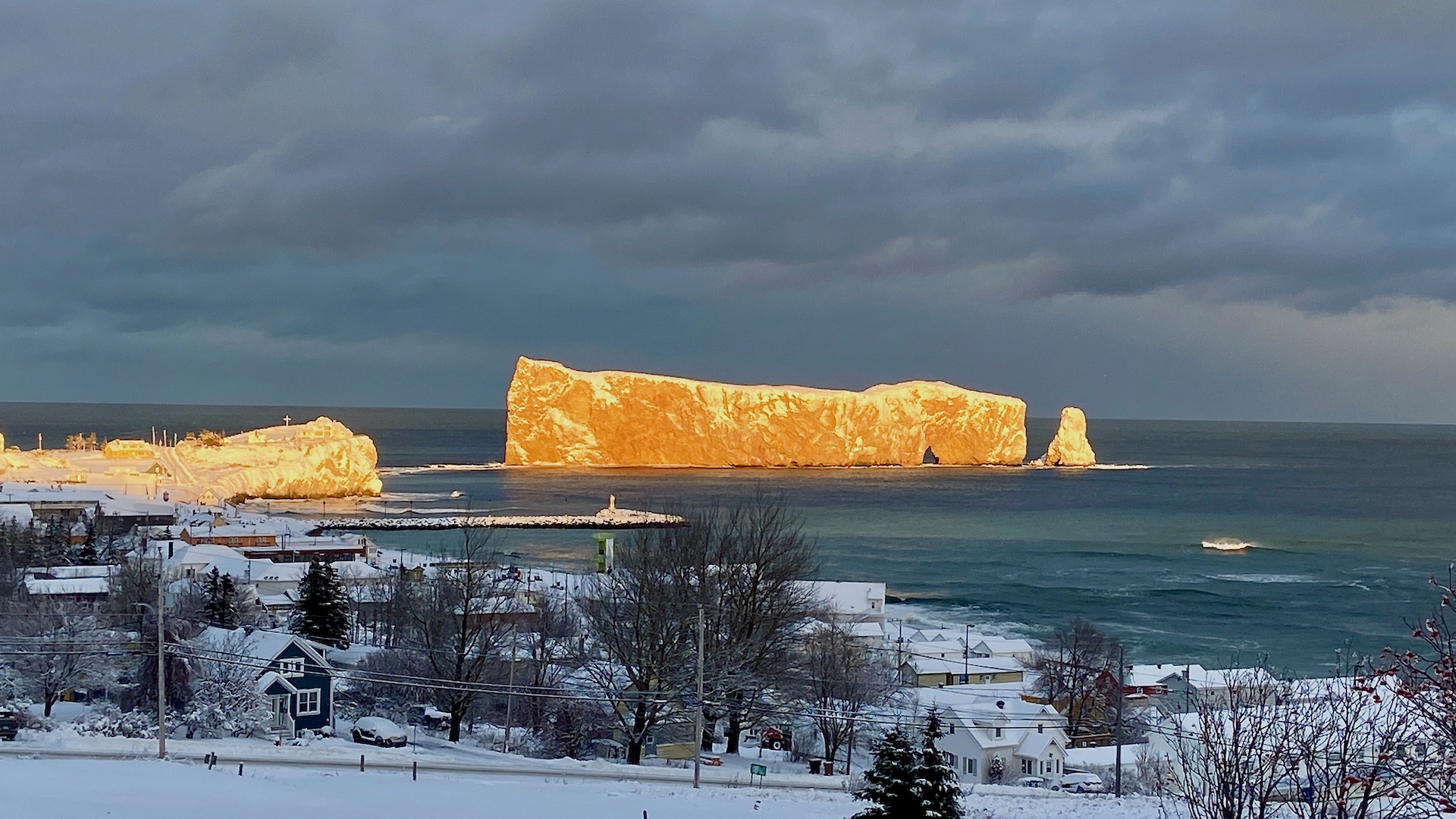 Lumière d’hiver sur le rocher Percé