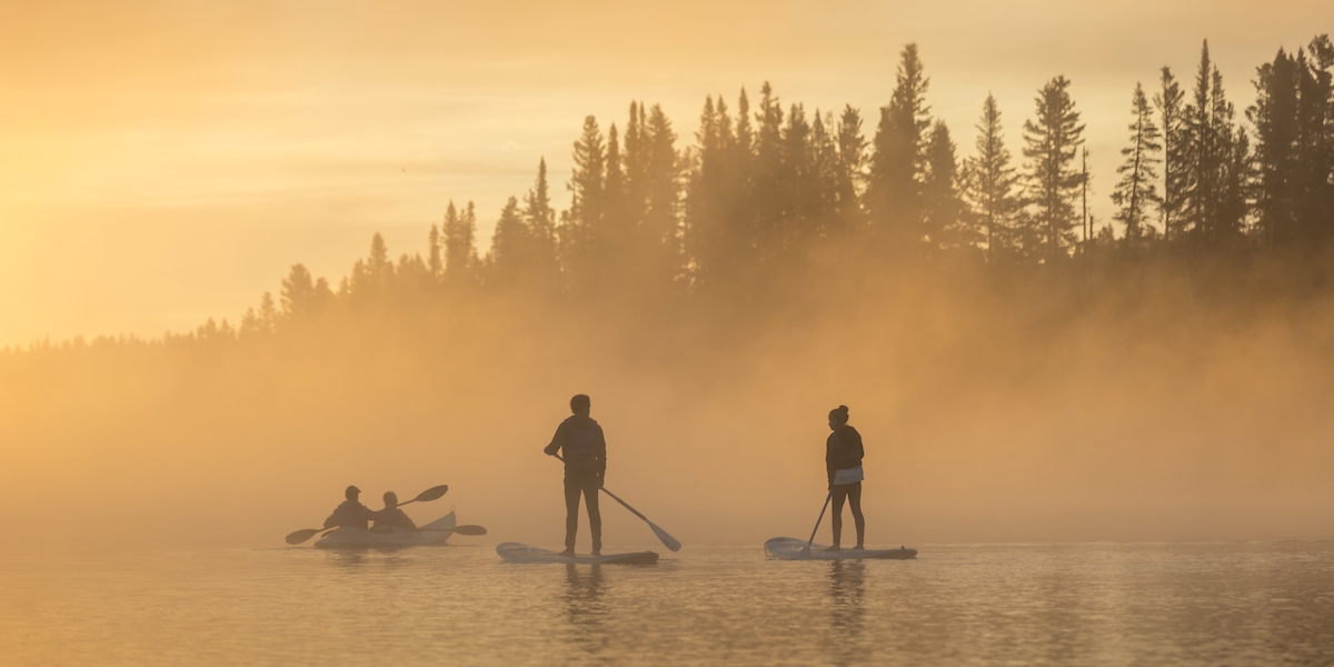 Planche à pagaie dans la Réserve faunique de Matane