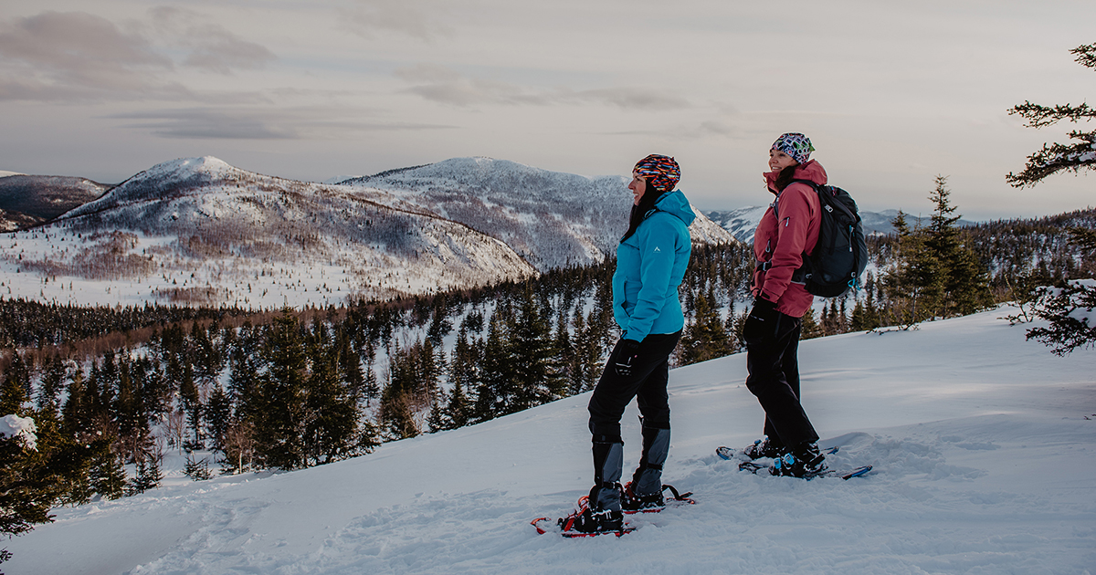 Raquette dans le Parc national de la Gaspésie