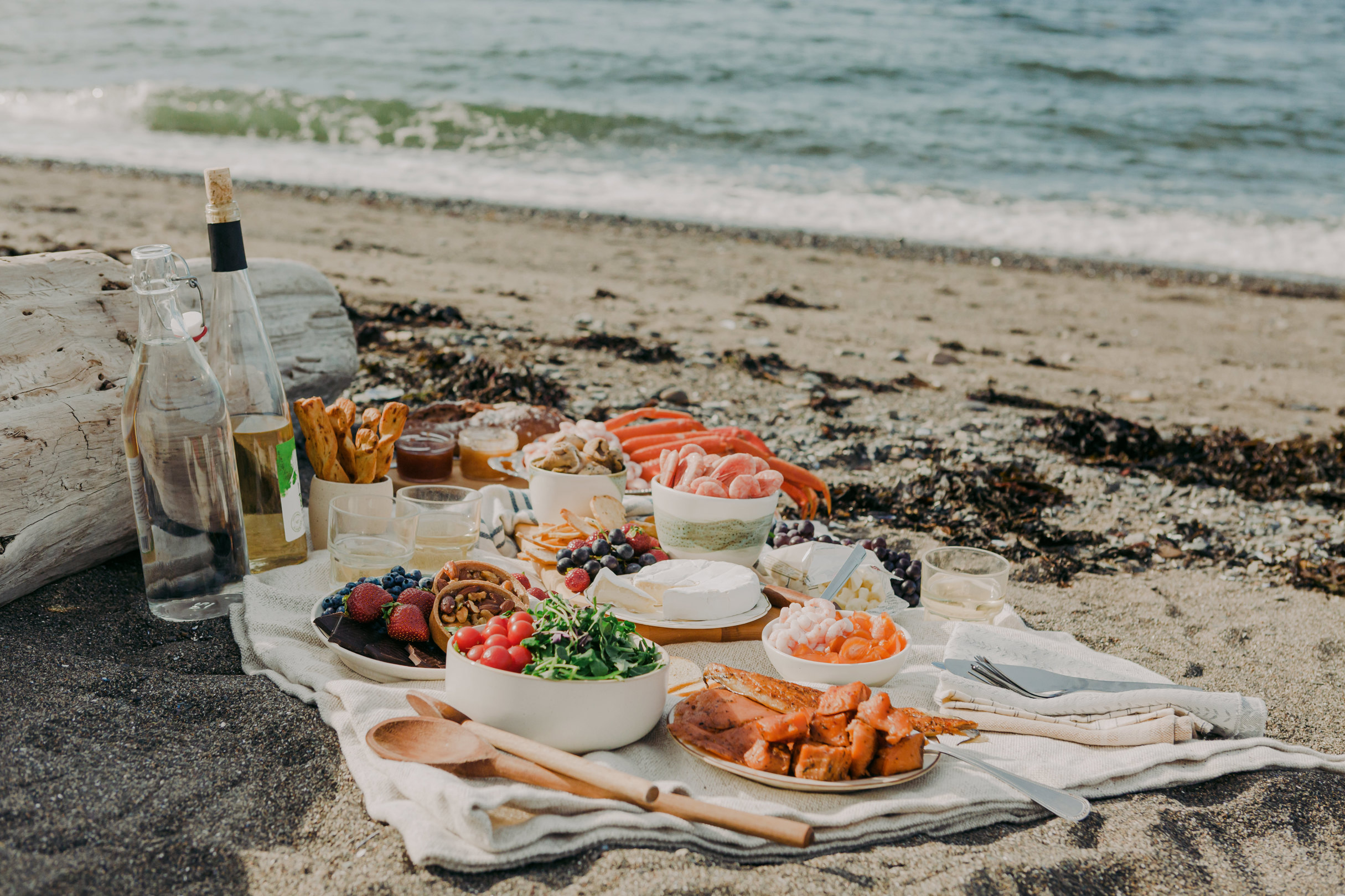 Pique-nique sur la plage à Matane