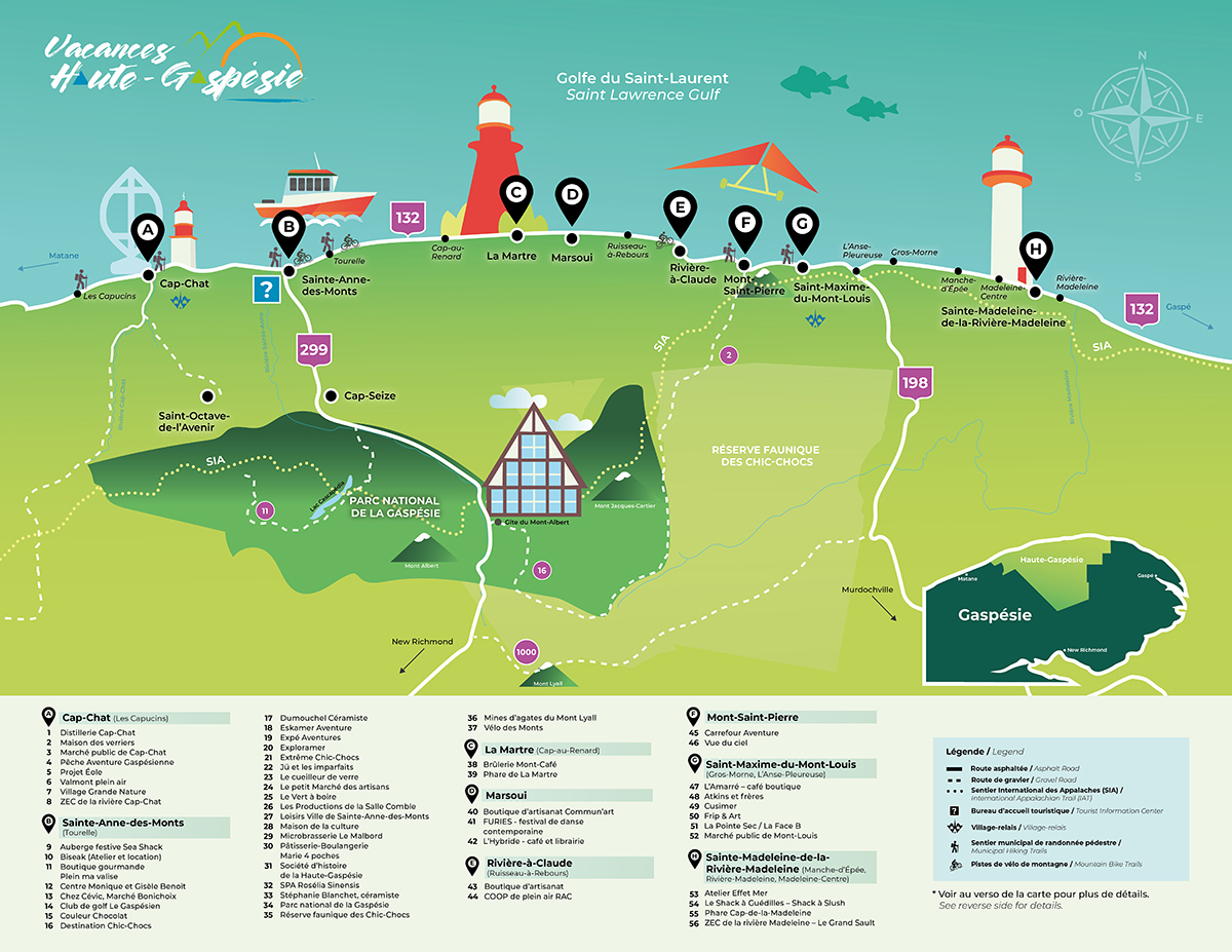 Carte touristique de La Haute-Gaspésie
